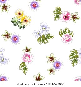 Flower print. Elegance seamless pattern.