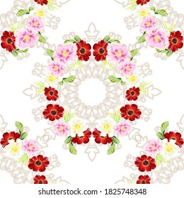 Flower print. Elegance seamless pattern.