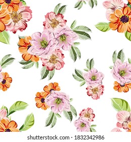 Flower print. Elegance seamless pattern.