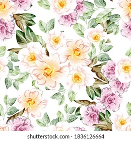 Flower print. Elegance seamless pattern.