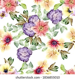 Flower print. Elegance seamless pattern.