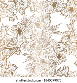 Flower print. Elegance seamless pattern.