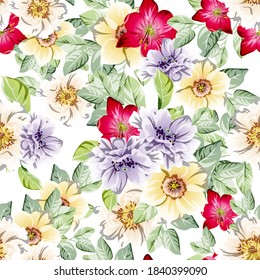 Flower print. Elegance seamless pattern.