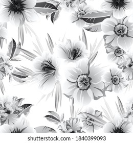 Flower print. Elegance seamless pattern.