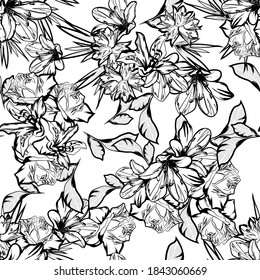 Flower print. Elegance seamless pattern.