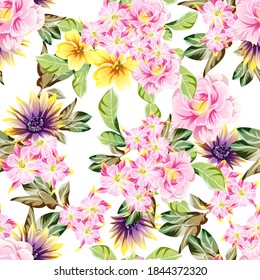 Flower print. Elegance seamless pattern.