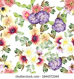 Flower print. Elegance seamless pattern.