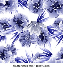 Flower print. Elegance seamless pattern.