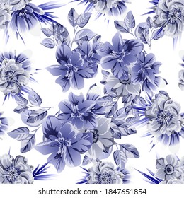 Flower print. Elegance seamless pattern.