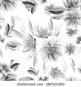 Flower print. Elegance seamless pattern.