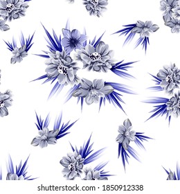 Flower print. Elegance seamless pattern.