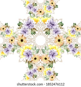 Flower print. Elegance seamless pattern.