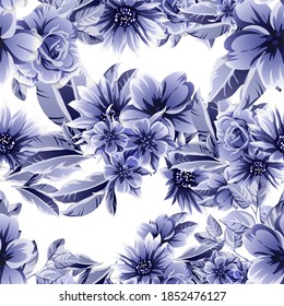 Flower print. Elegance seamless pattern.
