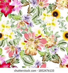 Flower print. Elegance seamless pattern.