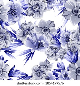 Flower print. Elegance seamless pattern.