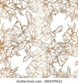 Flower print. Elegance seamless pattern.