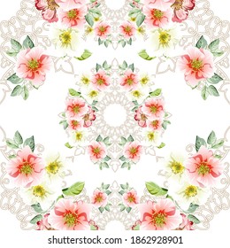 Flower print. Elegance seamless pattern
