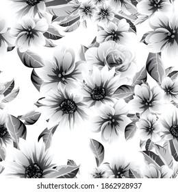 Flower print. Elegance seamless pattern