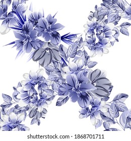 Flower print. Elegance seamless pattern.