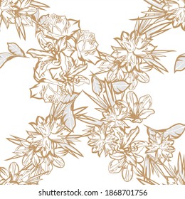 Flower print. Elegance seamless pattern.