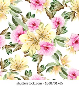 Flower print. Elegance seamless pattern.