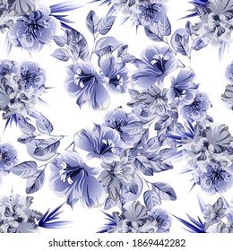 Flower print. Elegance seamless pattern.