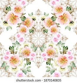 Flower print. Elegance seamless pattern
