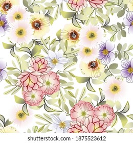 Flower print. Elegance seamless pattern.