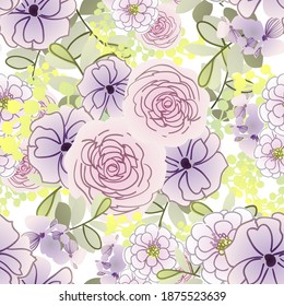 Flower print. Elegance seamless pattern.