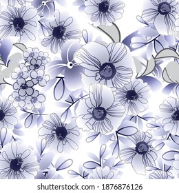 Flower print. Elegance seamless pattern.