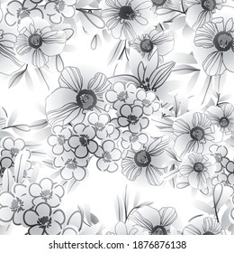 Flower print. Elegance seamless pattern.