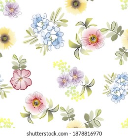 Flower print. Elegance seamless pattern.