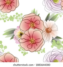 Flower print. Elegance seamless pattern.