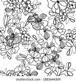 Flower print. Elegance seamless pattern.