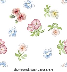 Flower print. Elegance seamless pattern.