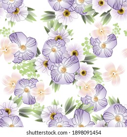 Flower print. Elegance seamless pattern.