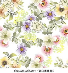 Flower print. Elegance seamless pattern.