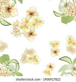 Flower print. Elegance seamless pattern.