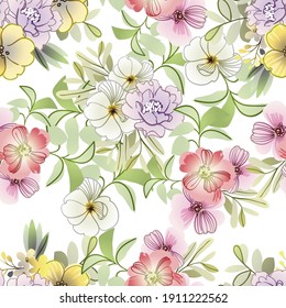 Flower print. Elegance seamless pattern.