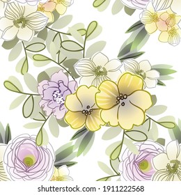 Flower print. Elegance seamless pattern.