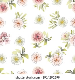 Flower print. Elegance seamless pattern.