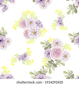 Flower print. Elegance seamless pattern.