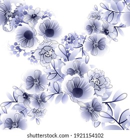 Flower print. Elegance seamless pattern.