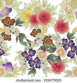 Flower print. Elegance seamless pattern.