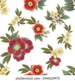 Blumendruck. Elegantes, nahtloses Muster.