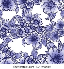 Flower print. Elegance seamless pattern.
