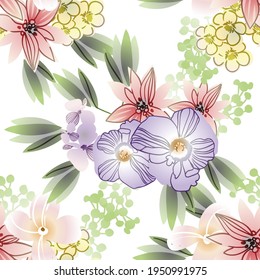 Flower print. Elegance seamless pattern.