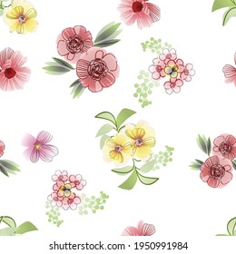 Flower print. Elegance seamless pattern.