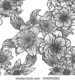 Flower print. Elegance seamless pattern.