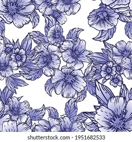 Flower print. Elegance seamless pattern.